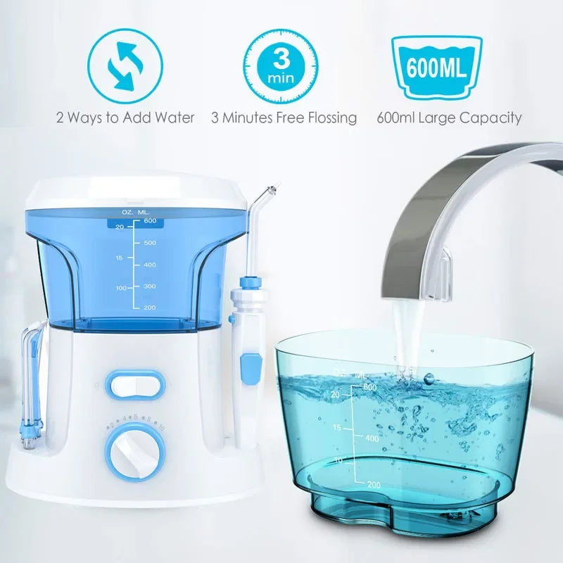 Oral Irrigator Water Flosser – Electric Teeth Cleaner with 7 Nozzles for Whitening, Dental Calculus & Braces Care
