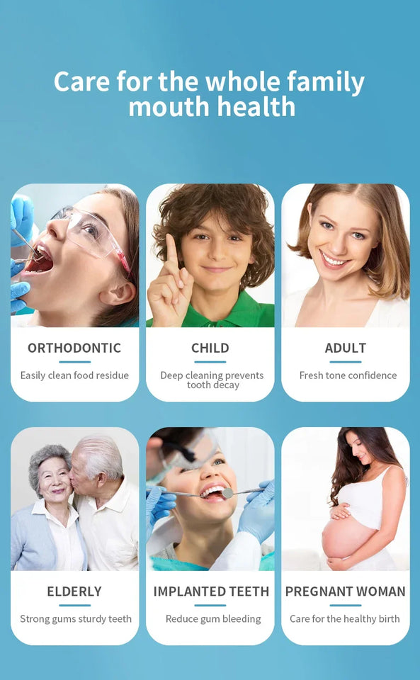 600ML High-Frequency Pulse Water Flosser – Oral Irrigator with 7 Heads for Teeth Whitening & Tartar Removal