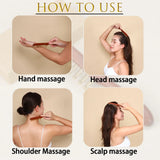 10-Teeth Copper & Wood Massager Comb for Head Meridian Therapy and Relaxation