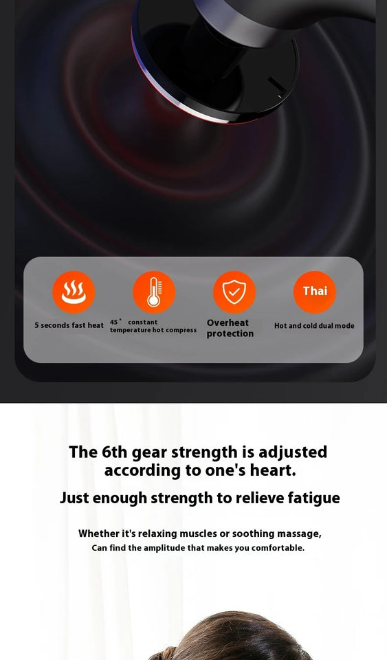 Fascia Massage Gun with Hot & Cold Heads – Adjustable Percussion Muscle Massager