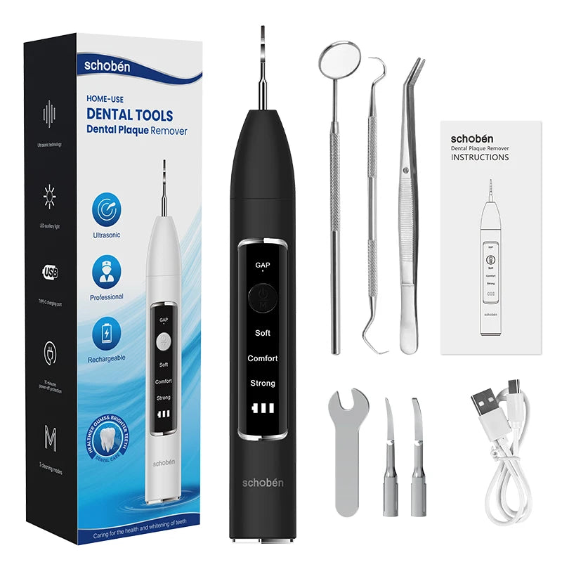 Schoben Ultrasonic Dental Scaler – Electric Tooth Cleaner for Tartar, Plaque & Stain Removal
