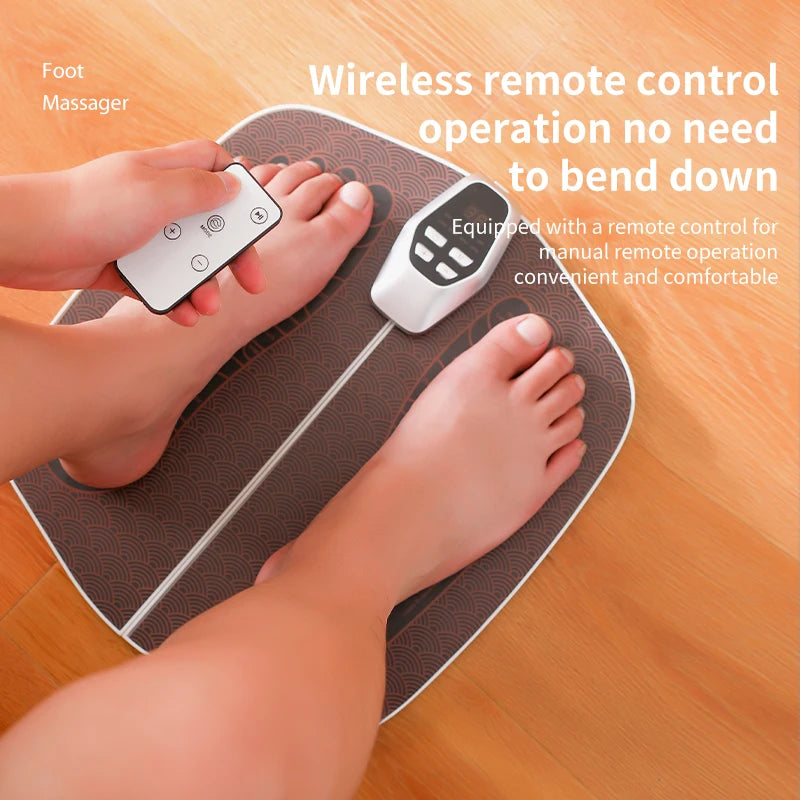 JianYouCare EMS Foot Massager Pad – USB Rechargeable Muscle Stimulator with Remote Control for Blood Circulation & Acupoint Massage