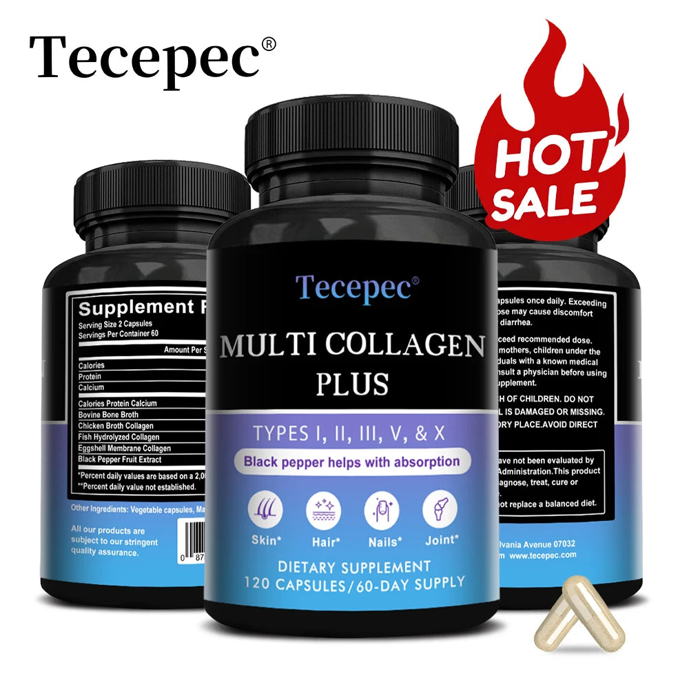 Multi-Pack Collagen Supplement for Men & Women – Types I, II, III, V & X for Healthy Hair, Skin, Nails & Joints