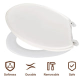 Round Soft-Close Toilet Seat – Comfortable Cushion Bathroom Replacement for Standard Toilets