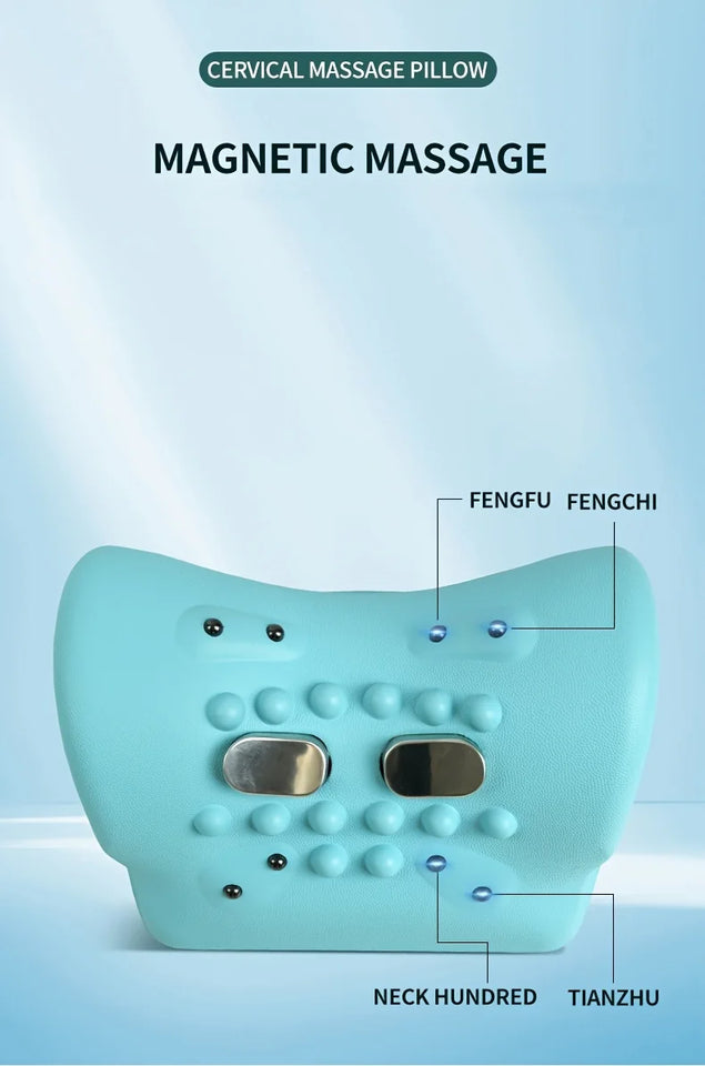 Multi Functional Vibration Massage Pillow Home Electric Neck Curvature Straightening Hot Compress Pulse Cervical Massage Pillow