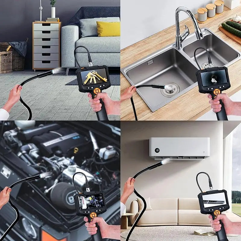 Endoscope Camera with 4.3" IPS HD Screen – 1080P Borescope with 8 LED Lights, IP67 Waterproof Inspection Camera for Automotive & Home Use
