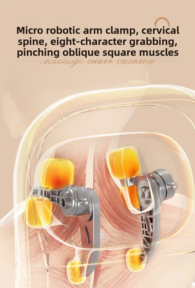 Upgrade Electric Full Body Massage Chair Neck Back Waist Leg Vibration Kneading Shiatsu Cushion Seat Relaxation Trapezius Massag