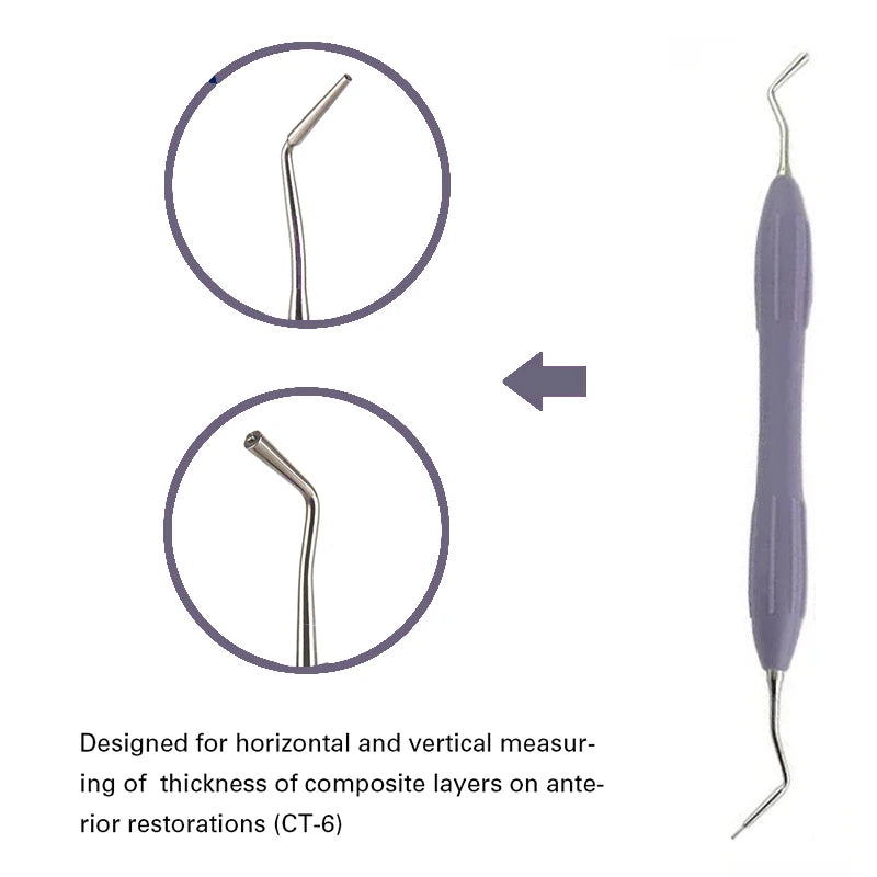 lDental Double-Ended Resin Filler Spatula Set – Stainless Steel Composite Filling Tool with Silicone Handle