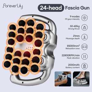 24-Head Fascia Massage Gun – 99 Speed High-Frequency Percussion Massager
