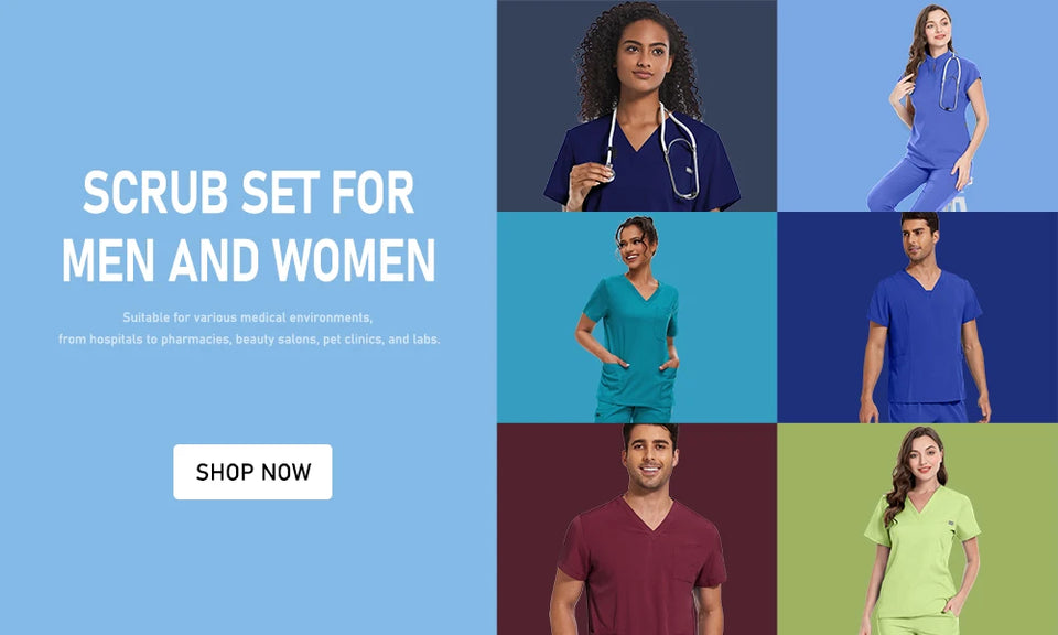 Women's Medical Scrub Set – Soft Nursing Uniform with Top & Pants for Hospital, Dental & Clinical Use
