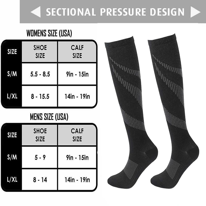 Men’s Compression Socks – Sports, Running, Nursing & Hiking Support Socks for Varicose Veins and Circulation
