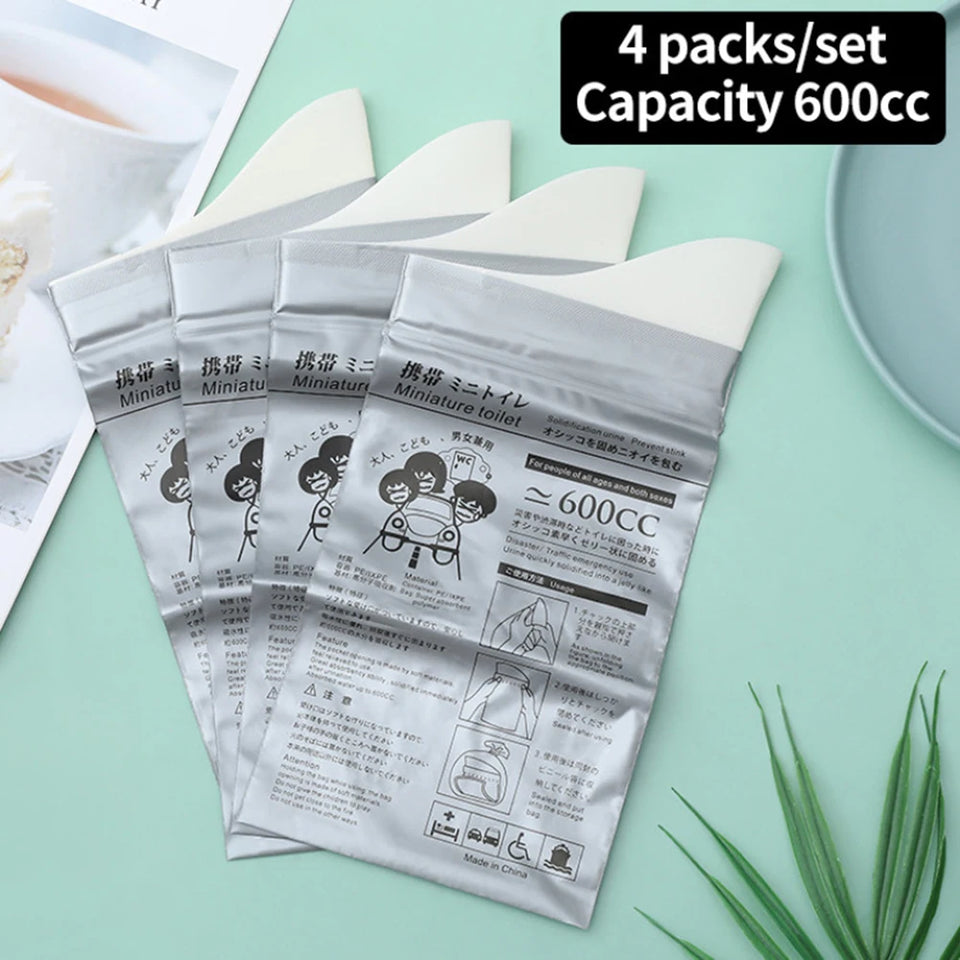 Disposable Emergency Urine Bags 600ml – Portable Travel Toilet for Men, Women & Kids (4–40pcs)
