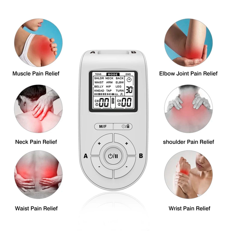 25-Mode TENS Pulse Low Frequency Physiotherapy Machine EMS Body Acupuncture Massager 40-Level Nerve Muscle Electrostimulator