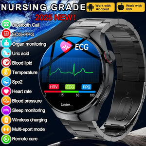 2025 Nursing-Grade Health Smartwatch – ECG+PPG, Blood Oxygen, Blood Lipid, Uric Acid, Body Temperature & Bluetooth Call