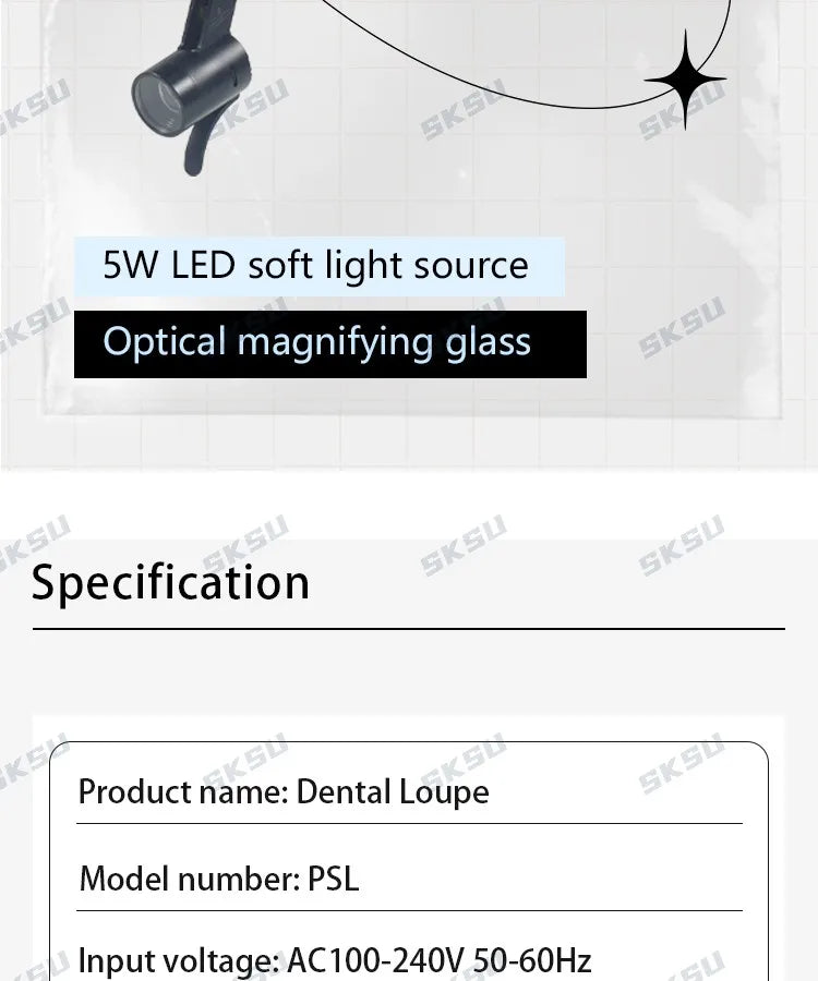 Binocular Dental Loupe with LED Surgical Headlight – 2.5X & 3.5X Magnification