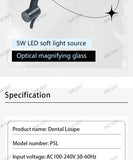 Binocular Dental Loupe with LED Surgical Headlight – 2.5X & 3.5X Magnification