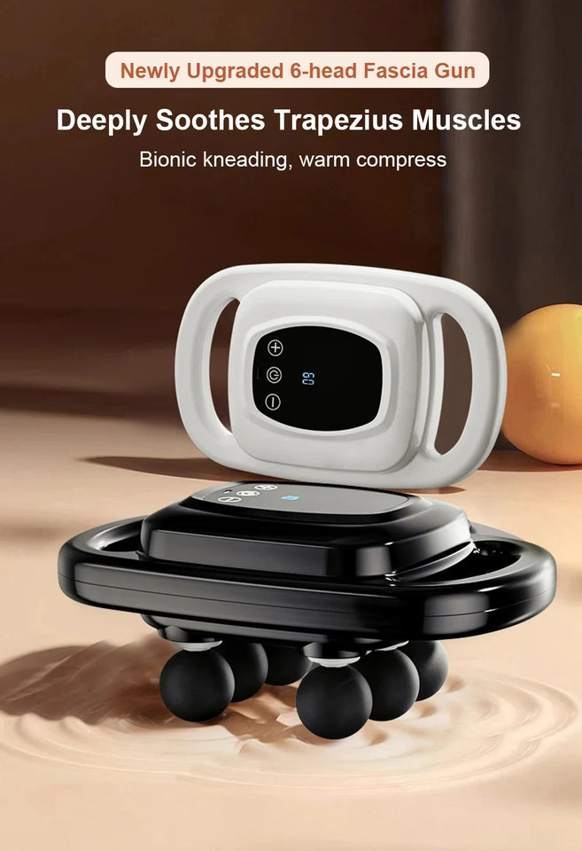 6-Head Massage Gun – Deep Tissue Percussion Massager for Neck, Spine & Full Body Muscle Relief