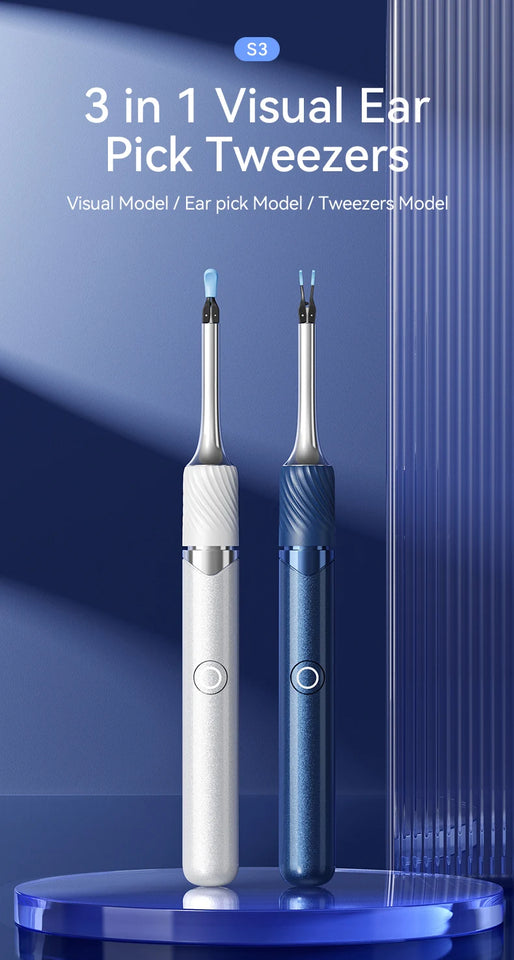 Visual Ear Cleaner with 12MP Camera – Ear Wax Removal Tool with Tweezers, Ear Pick & 6 Ear Spoons