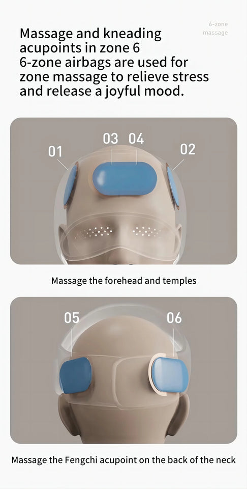 Air Pressure Head Massager Electric Head Eye Massager Graphene Heating Eye Hot Compress for Relax Improve Sleep Stress Relief
