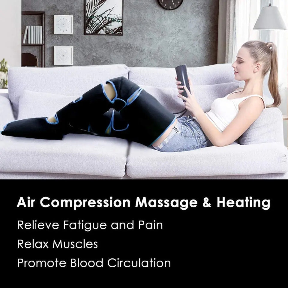 Electric Leg Muscle Relaxer 6 modes Air Compression Recovery Boot Lymph Release Relieve Foot Fatigue Heating Leg Massager