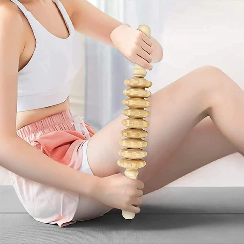6-in-1 Wood Therapy Massage Roller – Lymphatic Drainage & Anti-Cellulite Massager