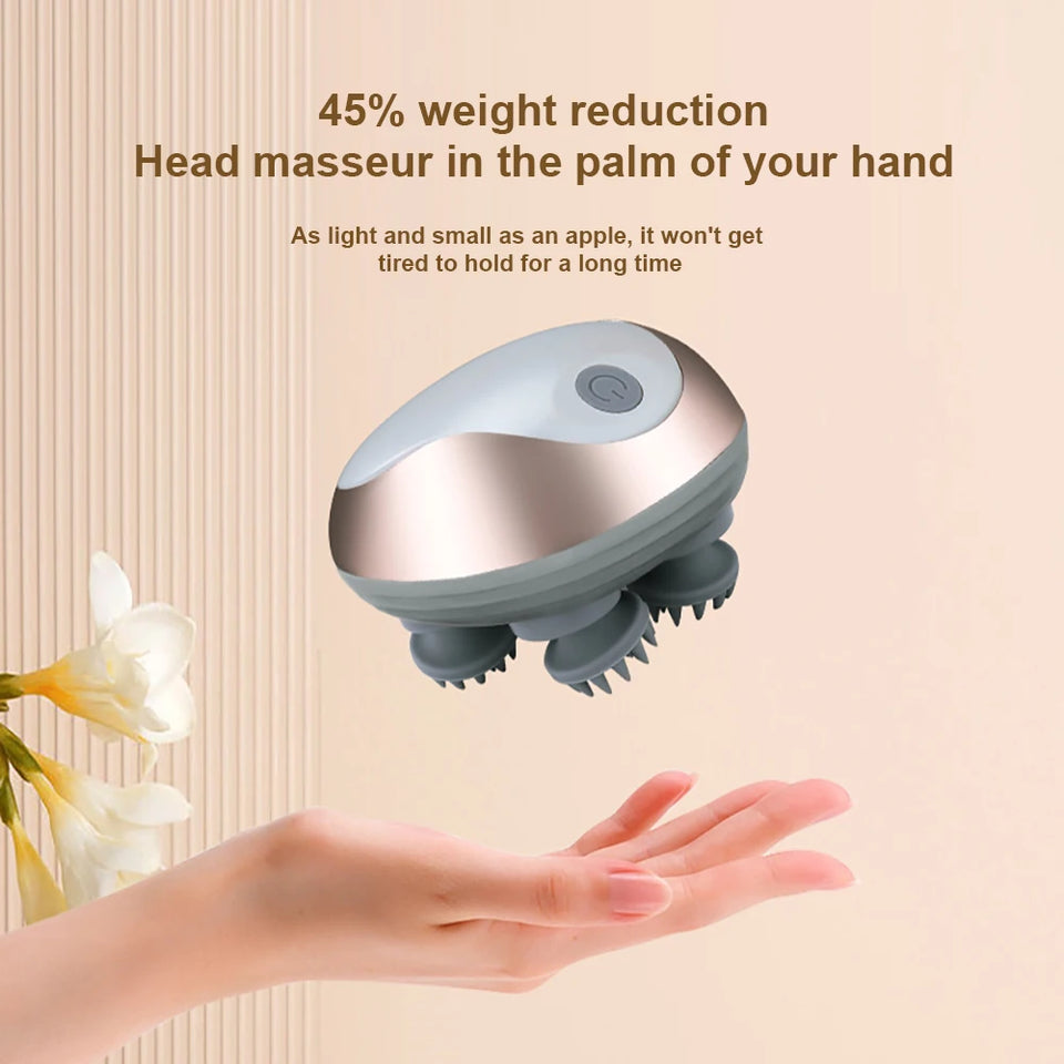 Mini Head Massage Machine Silicone Scalp Magnetic Suction Charging Silicone Shoulder Multifunctional Kneading Vibration Head Spa