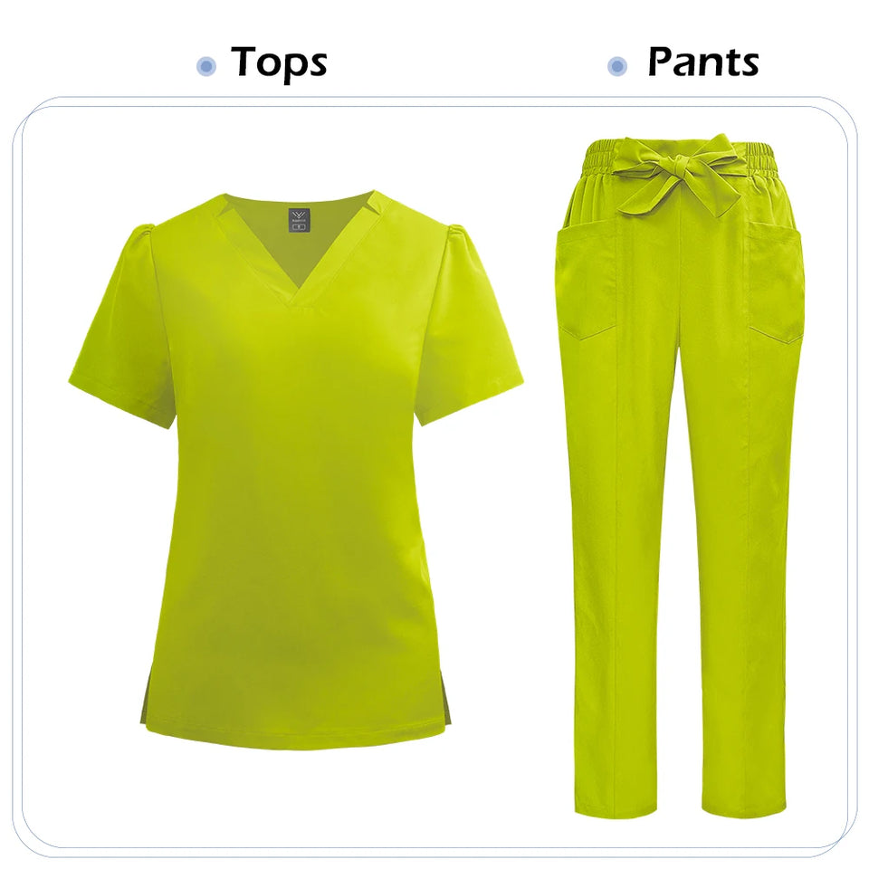 Women's Medical Scrub Set – Soft Nursing Uniform with Top & Pants for Hospital, Dental & Clinical Use