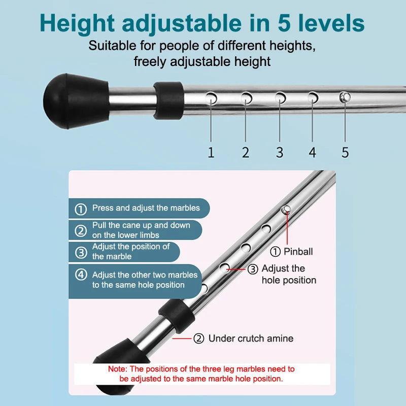 Telescopic Folding Crutch Chair – Three-Legged Walking Stick & Cane Stool for Elderly Stability
