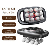12-Head Fascia Massage Gun – High-Frequency Deep Tissue Muscle Massager