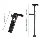 Collapsible Telescopic LED Walking Cane with Alarm – Folding Cane for Seniors, Mothers & Fathers