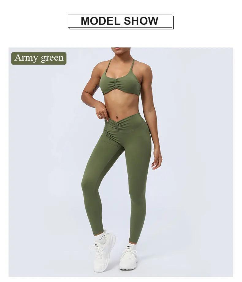 Women’s Seamless Fold-Over Fitness Leggings – Running & Yoga Pants with Butt-Lifting Design