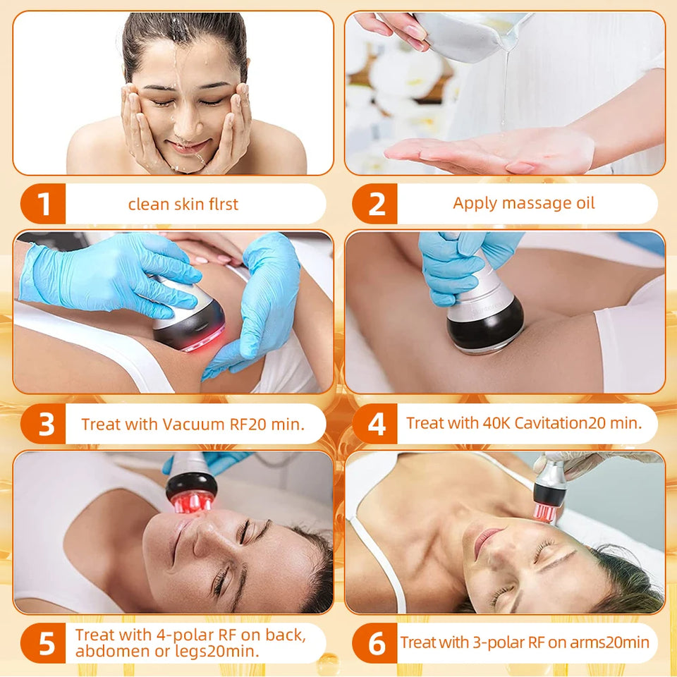 4 in 1 Vacuum Therapy Cavitation RF Radio Frequency Fat Remover Body Slimming Machine Ultrasonic Massage Shaping Instrument