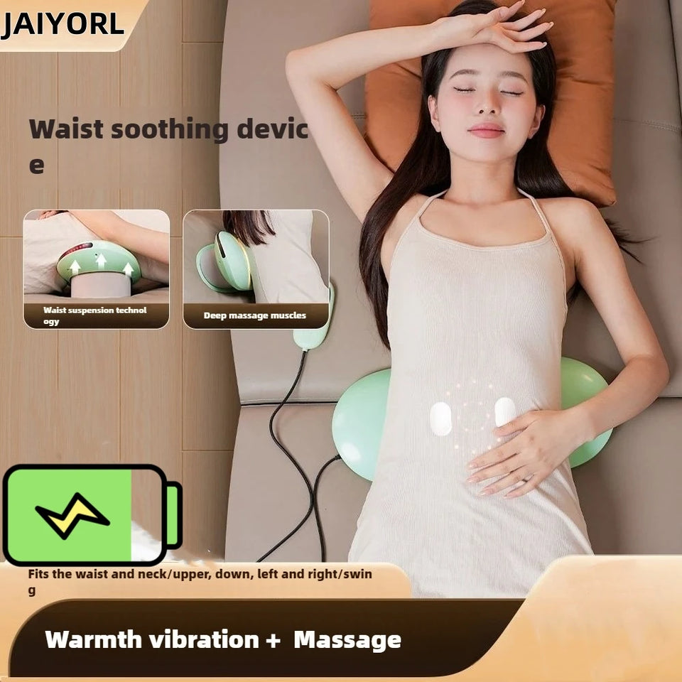 JAIYORL Electric Lumbar Traction Massager Adjustable Vibration Waist Spine Support Back Massage Machine Waist Masajeador