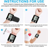 High-Accuracy Digital Wrist Blood Pressure Monitor – Electronic Sphygmomanometer with Automatic BP & Pulse Tracking