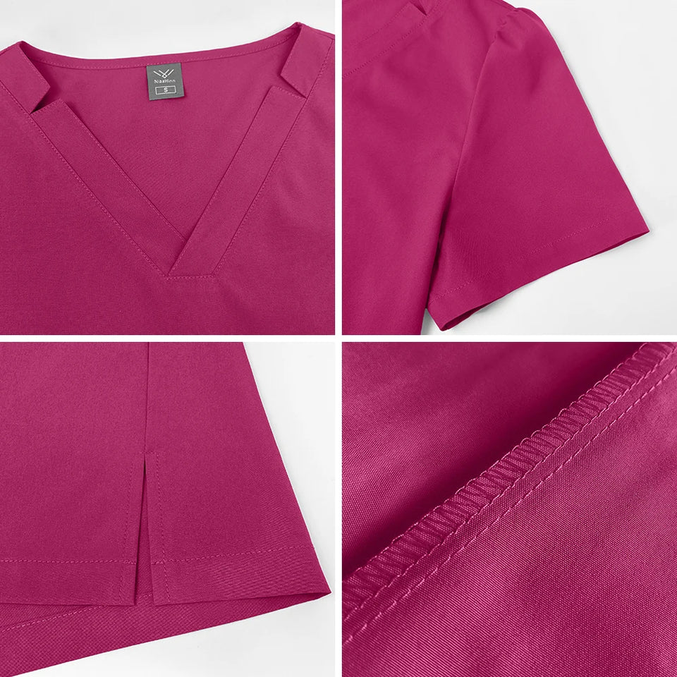 Women's Medical Scrub Set – Soft Nursing Uniform with Top & Pants for Hospital, Dental & Clinical Use