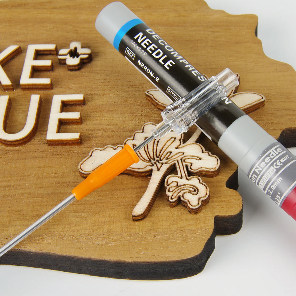 Sanke Rescue Pneumothorax Decompression Needle – 50G Chest Catheter for Trauma & First Aid IFAK Kits