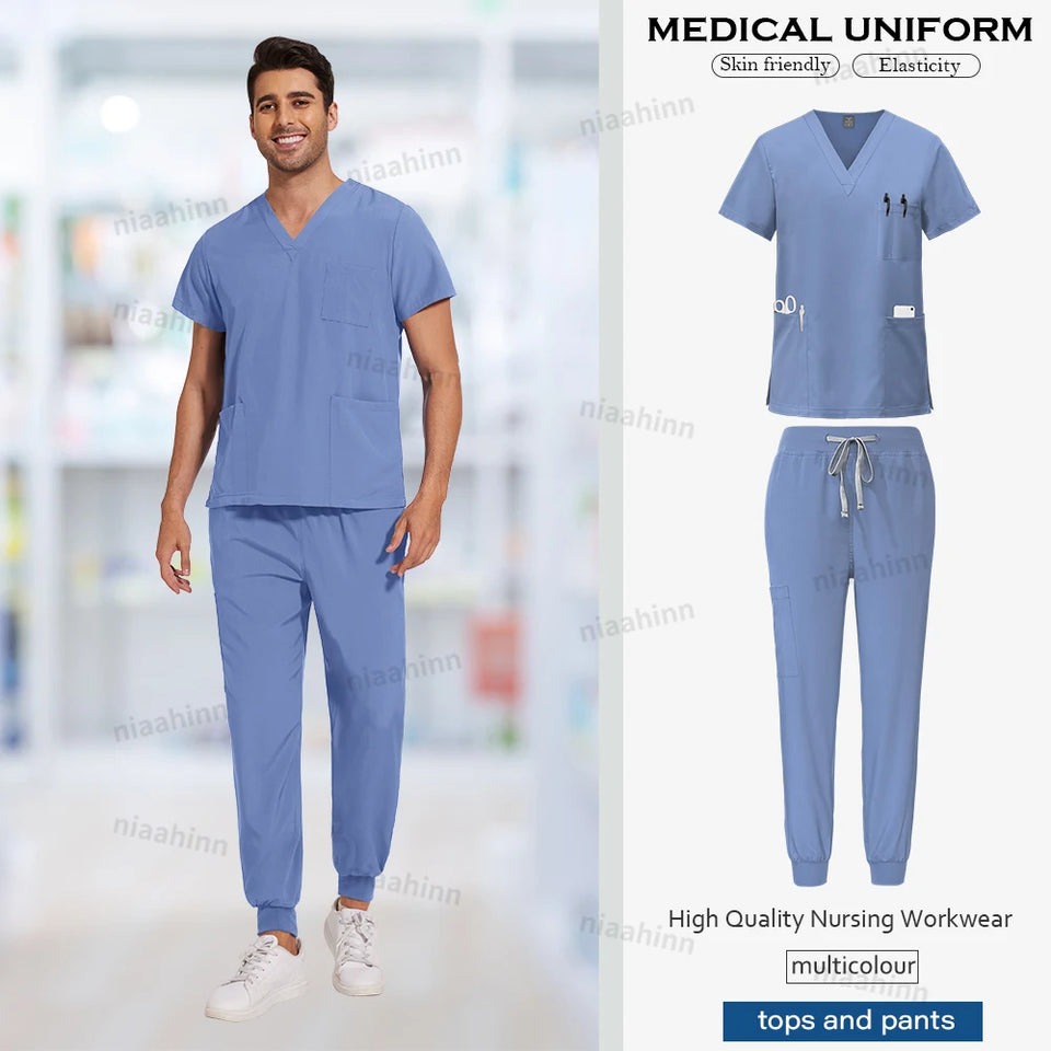 Wholesale Unisex Medical Jogger Scrub Set with Accessories