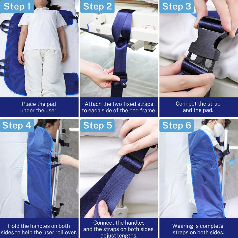 Lefeke Positioning Bed Pad with Reinforced Handles – Multipurpose Turning & Repositioning Sheet for Elderly Patients