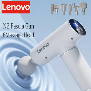 Lenovo Professional Fascia Massage Gun N2/N3 – Deep Tissue Muscle Relaxation with LED Touch Screen & 6–8 Heads