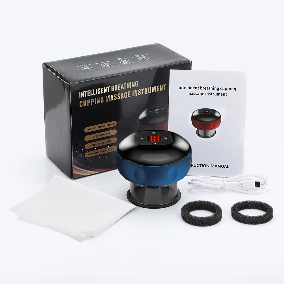 Electric Vacuum Cupping Massager Anti-Cellulite Suction Cups Heating Guasha Fat Burning Skin Scraping Body Slimming