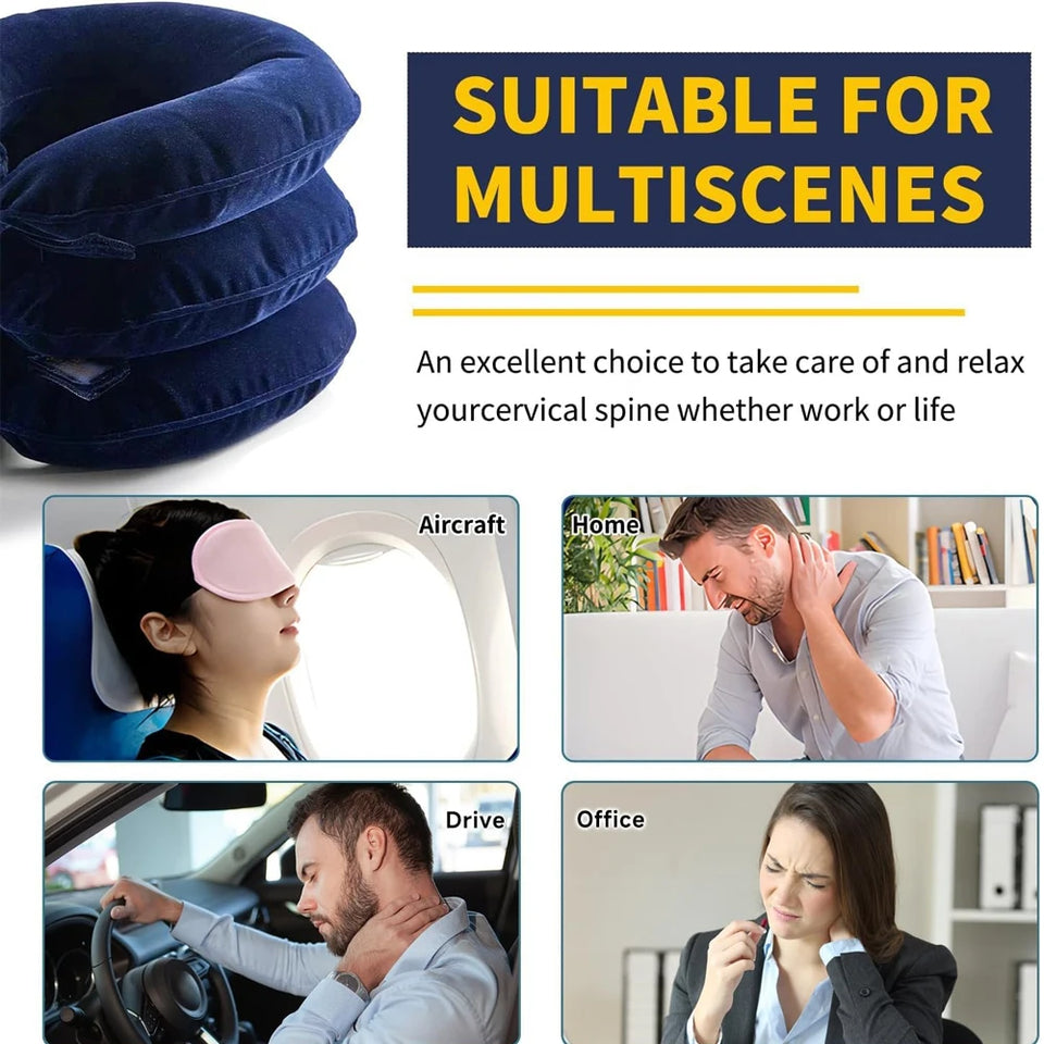 nflatable Cervical Neck Stretcher – Home Spinal Traction Device for Pain Relief & Muscle Strain Recovery