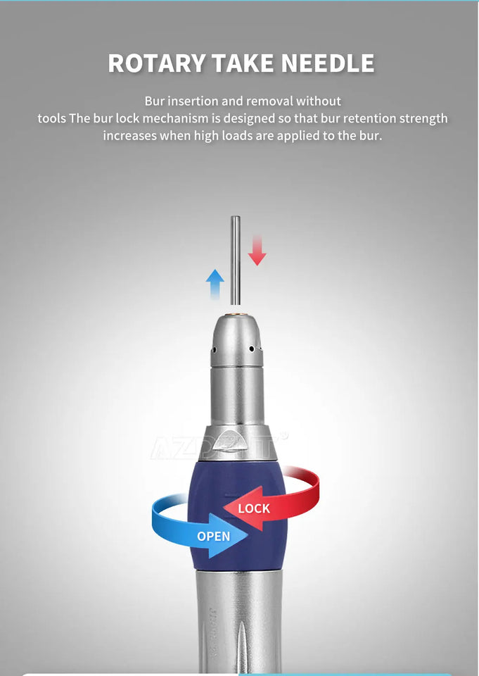 AZDENT Dental Low-Speed Contra Angle Handpiece – Latch Type, Fits E-Type Air Motors