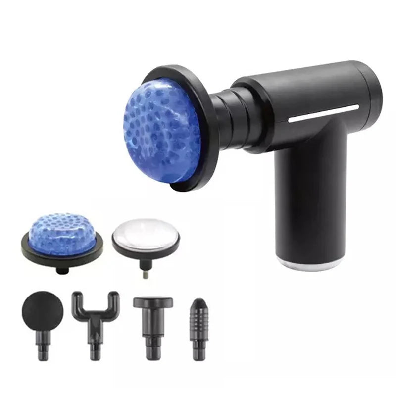 Professional Muscle Massage Gun – 6-Head Fascia Massager with Hot & Cold Compress