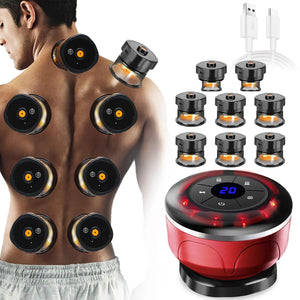 8-Cup Electric Cupping Massager with EMS & Magnet Therapy – Vacuum Suction, Gua Sha & Anti-Cellulite Body Massager