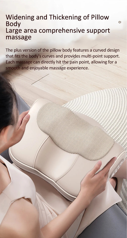 Heated Massage Pillow for Neck & Back – Multi-Function Shiatsu Massager for Shoulders, Waist & Finger Relaxation Massage