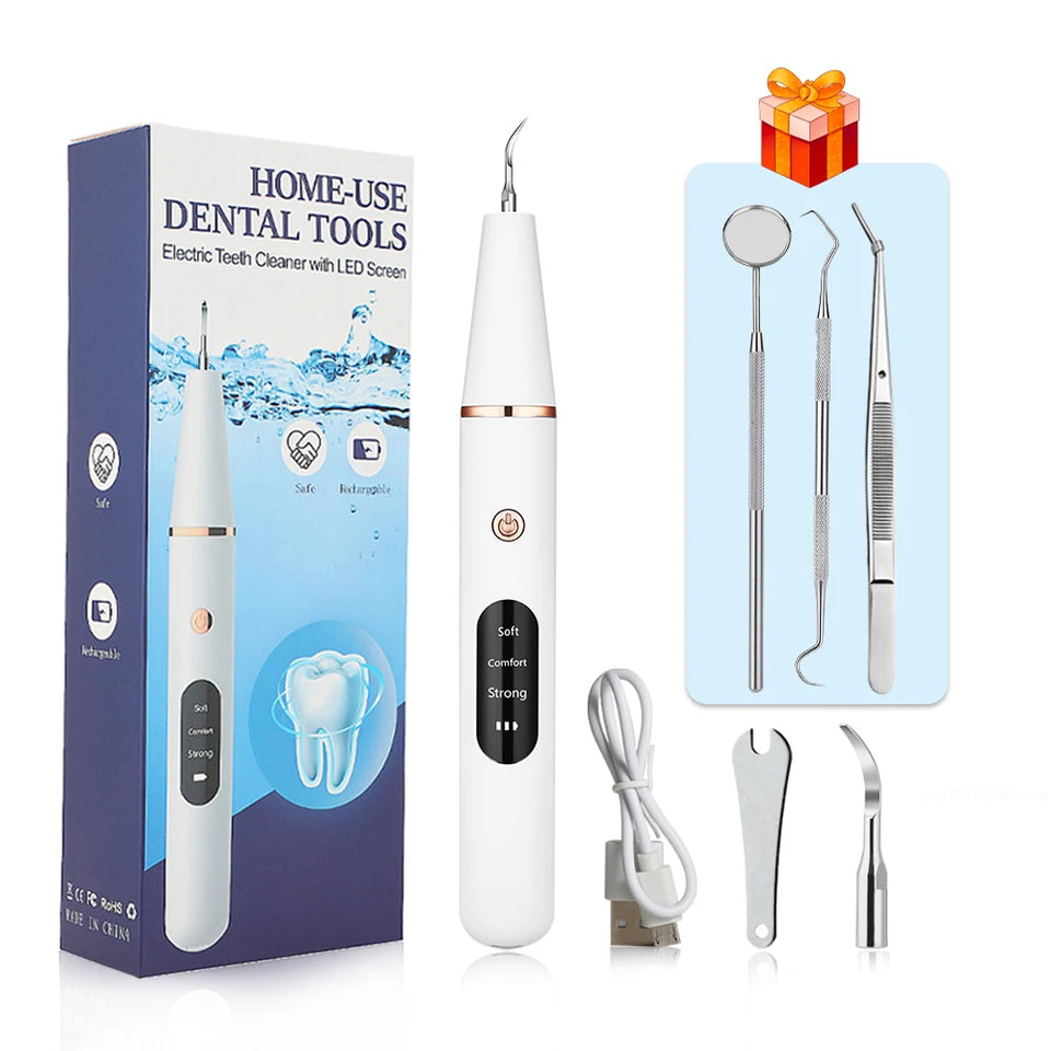 Ultrasonic Dental Calculus Scaler – Electric Tartar & Plaque Remover for Teeth Cleaning and Stain Elimination