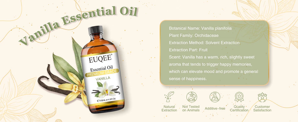 EUQEE 118ml Natural Essential Oil for Diffuser, Candles & Aromatherapy